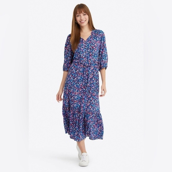 Draper James Martina Popover Dress in Spring Ditsy Floral, Size M - Picture 1 of 10